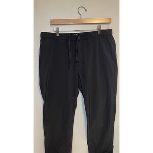 Theory Men's Terrance Paper Nylon‎ Black Drawstring Pants Large
